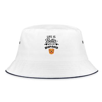  Das Leben Ist Besser Mit Meinem Norfolk - Bucket Hat - Weiß/Navy - Vorne