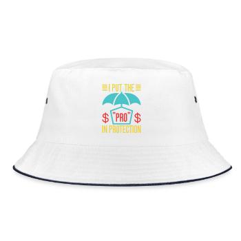 Insurance Agent Pro In Protection Funny Insurance - Bucket Hat - Weiß/Navy - Vorne