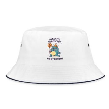 Too Cute To Be Scary 6 Geburtstag - Bucket Hat - Weiß/Navy - Vorne
