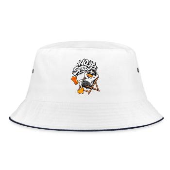 Stressfreie Entspannung - Bucket Hat - Weiß/Navy - Vorne