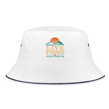 Live Pono - Bucket Hat - Weiß/Navy - Vorne