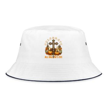 Katholischen Kirche Zu Halloween - Bucket Hat - Weiß/Navy - Vorne