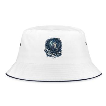 Owl Always Love You Eule Wortspiel Liebe - Bucket Hat - Weiß/Navy - Vorne