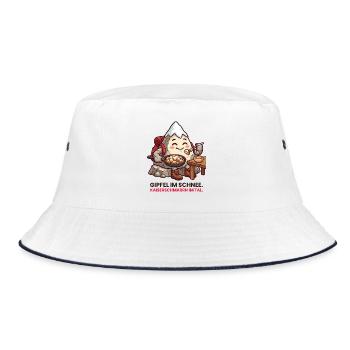 Berg Kaiserschmarrn Gipfel im Schnee - Bucket Hat - Weiß/Navy - Vorne