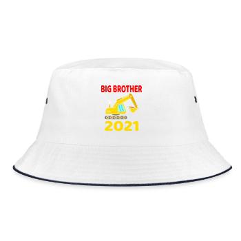 Big Brother 2021 Bagger Großer Bruder 2021 Bald - Bucket Hat - Weiß/Navy - Vorne