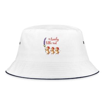 Eine hübsche kleine Riot-Mäuse - Bucket Hat - Weiß/Navy - Vorne
