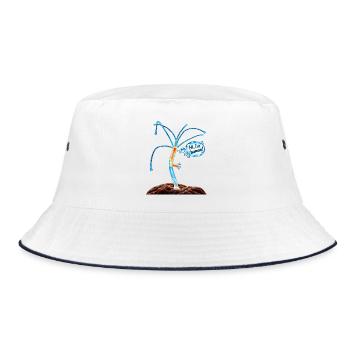 "Hi I'm human" - Bucket Hat - Weiß/Navy - Vorne