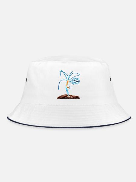 "Hi I'm human" - Bucket Hat - Weiß/Navy