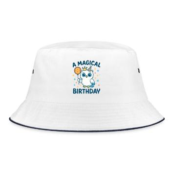 Magischer 8 Kindergeburtstag A Magical Birthday - Bucket Hat - Weiß/Navy - Vorne