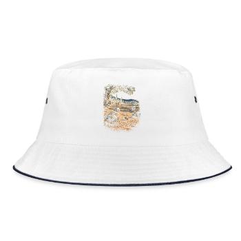 Pentanque - Bucket Hat - Weiß/Navy - Vorne