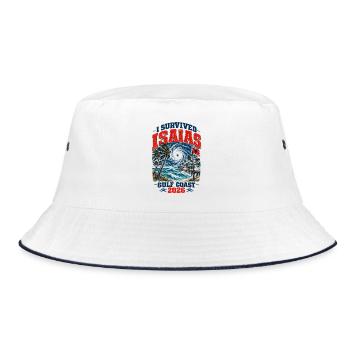 I Survived Isaias Gulf Coast 2026 Storm Survivor - Bucket Hat - Weiß/Navy - Vorne