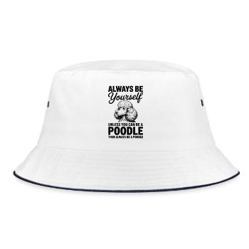 Pudel Sprüche Hunde Lustiges Pudel Geschenk - Bucket Hat - Weiß/Navy - Vorne