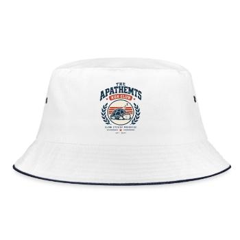 Apathetics Run Club Schlafende Schildkröte - Bucket Hat - Weiß/Navy - Vorne
