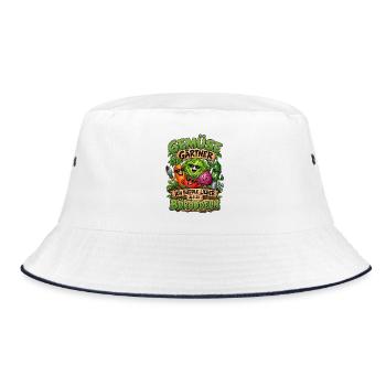Gemüse Gärtner Ich buddle lieber als zu büroddeln - Bucket Hat - Weiß/Navy - Vorne