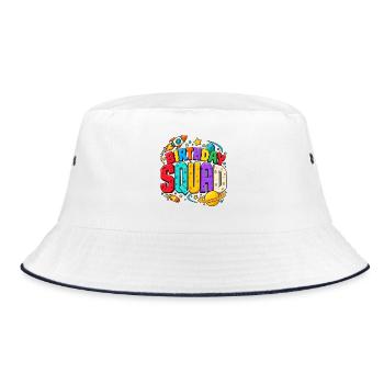 Geburtstagstrupp: Raumschiff Mondsterne - Bucket Hat - Weiß/Navy - Vorne