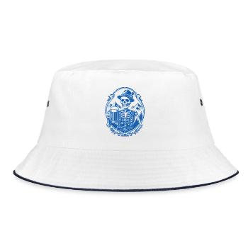 Bayerisches Skelett - Bucket Hat - Weiß/Navy - Vorne