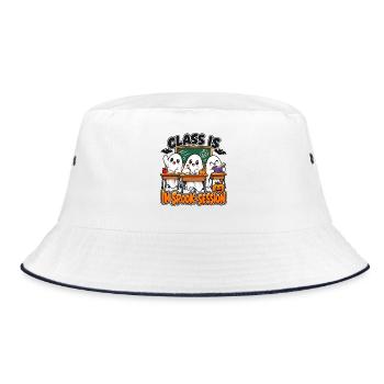 Geisterklasse Spookische Lernrunde - Bucket Hat - Weiß/Navy - Vorne