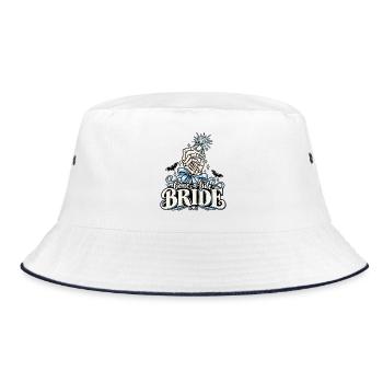 Bone-a-kide Bride Ring Design - Bucket Hat - Weiß/Navy - Vorne