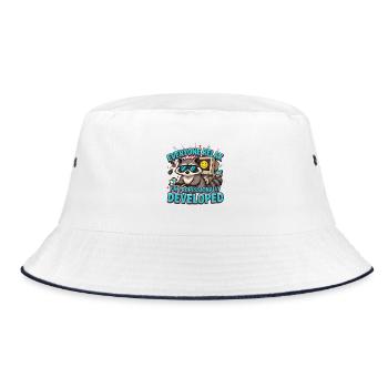 Alle entspannt sich, ich bin professionell entwickelt, schräg - Bucket Hat - Weiß/Navy - Vorne