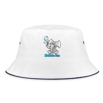 Charlie, der Elefant, Blasenspaß - Bucket Hat - Weiß/Navy - Vorne