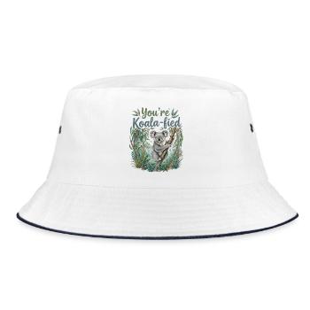 You're Koala-fied – Süßes Koala Bär Geschenk - Bucket Hat - Weiß/Navy - Vorne