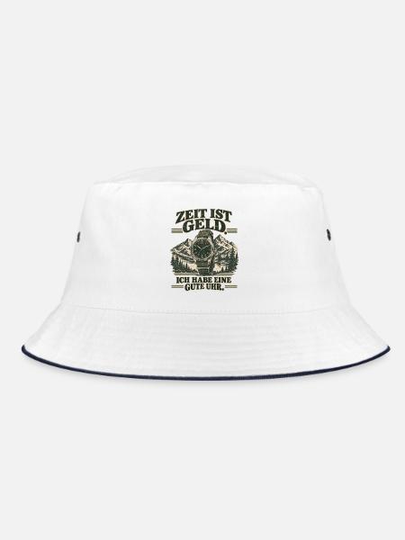 Zeit ist Geld: Gute Uhr Vintage Uhrenfan - Bucket Hat - Weiß/Navy