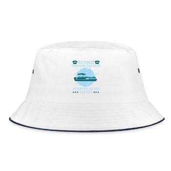Tritoon-liebhaber, Pension,bootskapitän-liebhaber - Bucket Hat - Weiß/Navy - Vorne