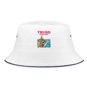 City Truro England Cathedral Scenic Sept 2026 - Bucket Hat - Weiß/Navy - Vorne