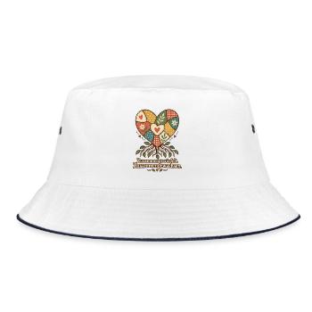 Patchworkfamilie Stiefeltern Bonusmama Bonuspapa - Bucket Hat - Weiß/Navy - Vorne