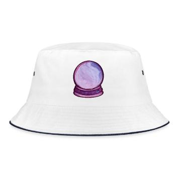 Violette Orb Aquarellkugel - Bucket Hat - Weiß/Navy - Vorne