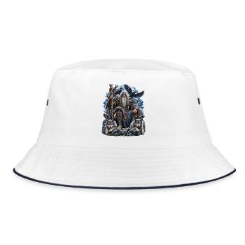 Odin – Allvater der nordischen Mythologie - Bucket Hat - Weiß/Navy - Vorne