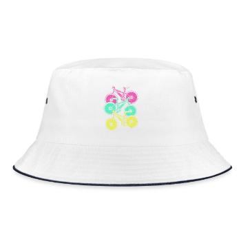 E-Bike EBike E Bike - Bucket Hat - Weiß/Navy - Vorne