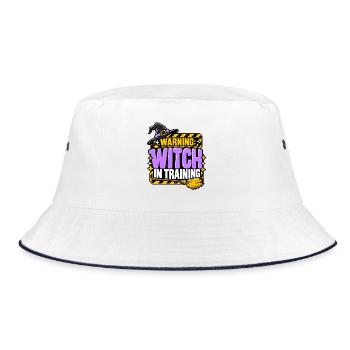 Witch in Training Warnung - Bucket Hat - Weiß/Navy - Vorne