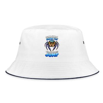 Blaue Springspinne | Kawaii Springspinnen T  - Bucket Hat - Weiß/Navy - Vorne