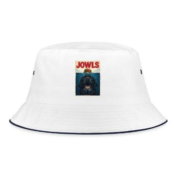 Jowls – Neufundländer Hund Newfie Papa Newfie Mama - Bucket Hat - Weiß/Navy - Vorne