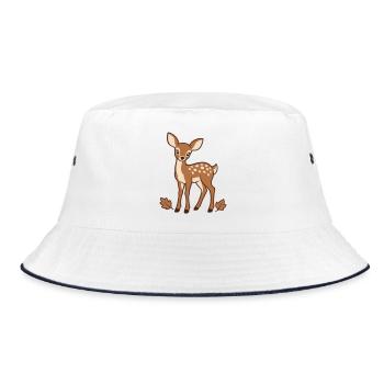 Niedliche Herbstreh-Waldhirsche - Bucket Hat - Weiß/Navy - Vorne