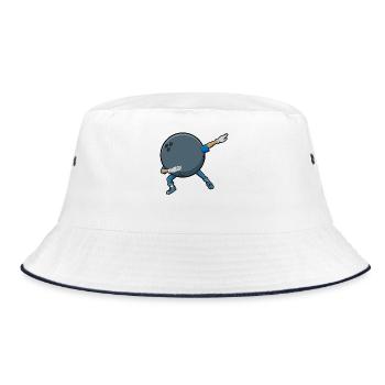 Bowling Dab Comic - Bucket Hat - Weiß/Navy - Vorne