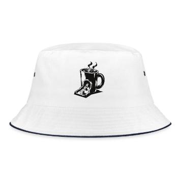 Kaffeewürfelturm - Bucket Hat - Weiß/Navy - Vorne