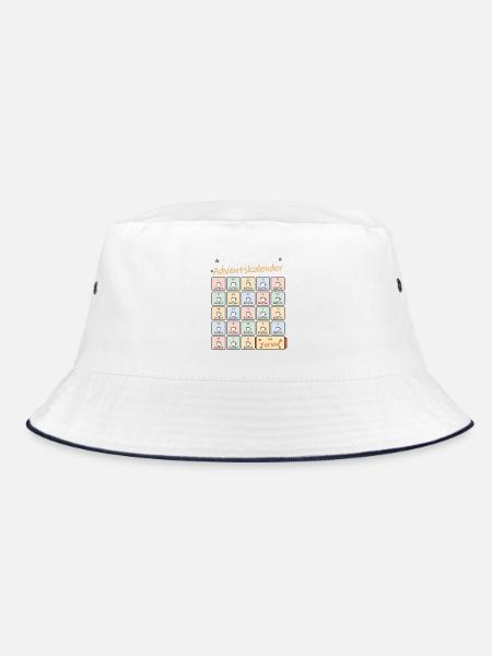 Adventskalender Kaffee für Lehrer und Lehrerinnen - Bucket Hat - Weiß/Navy
