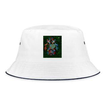 Märchenhaftes Design mit Herz und Blüten  - Bucket Hat - Weiß/Navy - Vorne