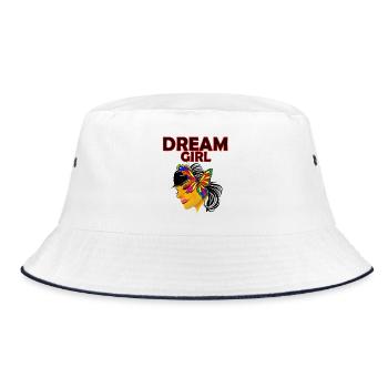 Dream Girl Schmetterlingskunst - Bucket Hat - Weiß/Navy - Vorne
