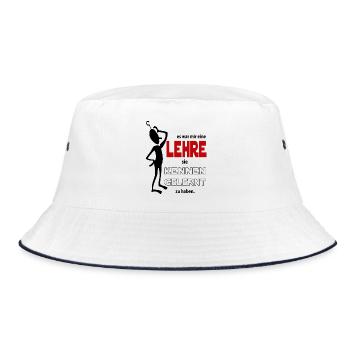 Kennen gelernt Mir eine Lehre Sprüche Floskel - Bucket Hat - Weiß/Navy - Vorne