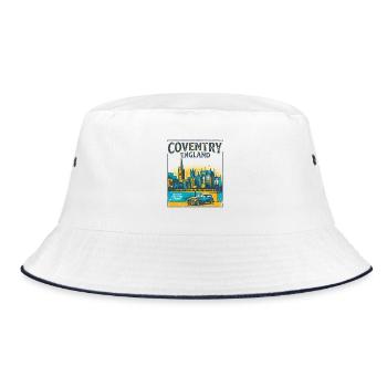 City Coventry England Transport Museum Heritage - Bucket Hat - Weiß/Navy - Vorne