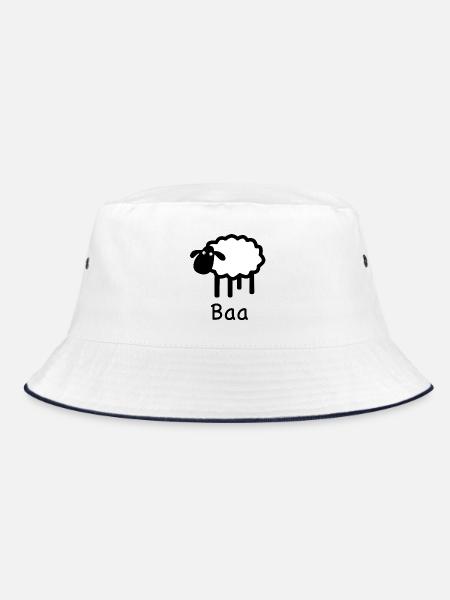 Niedliches Baa-Schaf | Pyrenäenlinien-Labor - Bucket Hat - Weiß/Navy