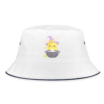 Zitrone am Zauberkessel - Bucket Hat - Weiß/Navy - Vorne
