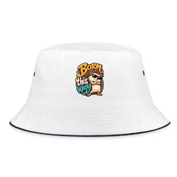 Igel - Bucket Hat - Weiß/Navy - Vorne