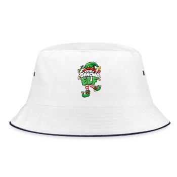 Tanzender Elf mit Musikmütze - Bucket Hat - Weiß/Navy - Vorne