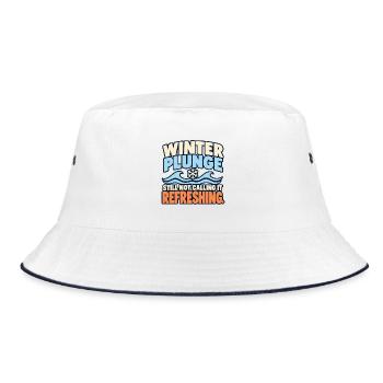 Winter Sprung Kaltwasser-challenge Schwimmfinisher - Bucket Hat - Weiß/Navy - Vorne