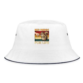 Best Friends For Life - Bucket Hat - Weiß/Navy - Vorne