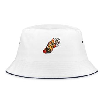 Rockfan Gitarrenriff Metal Fan Riff zuerst - Bucket Hat - Weiß/Navy - Vorne